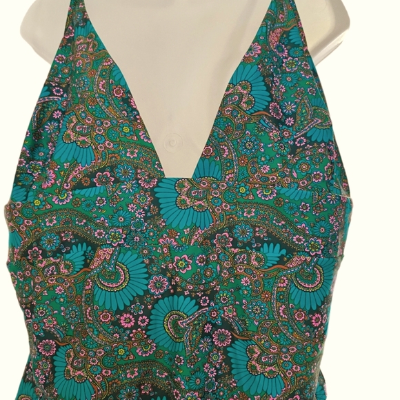 J.CREW  Women's Eco Plunge V-neck One-piece  Paisley  Plus size 24 - Picture 2 of 8